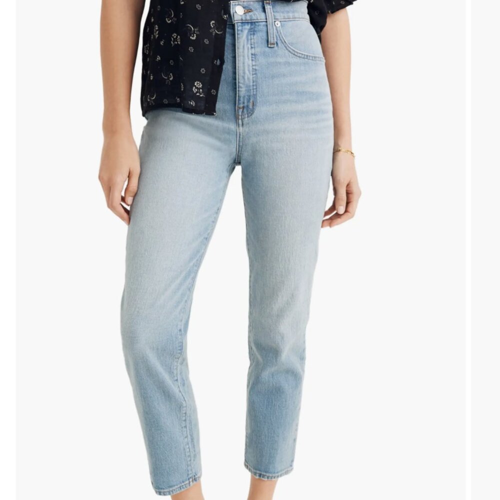 Madewell Classic Crop Straight Jeans, Light Wash, Size: 27